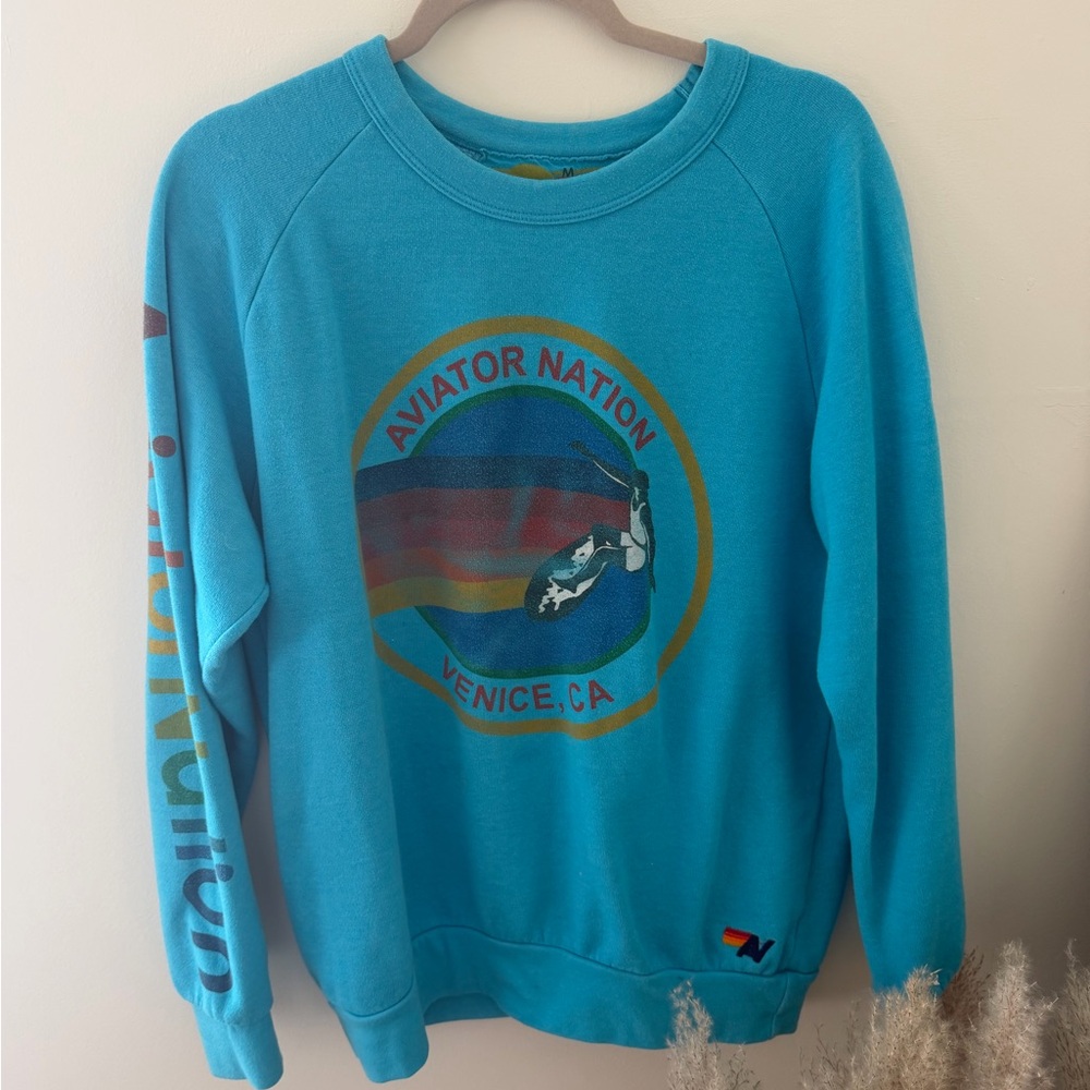 Aviator Nation Teal Graphic Tee
